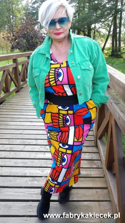 Sukienka 42/44 biust 116/118 cm,  z elastycznej bawełny, CZERWONA, OKO